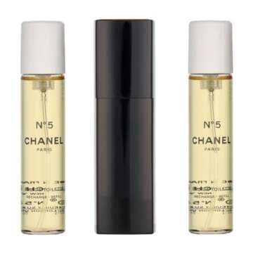 No. 5 by Chanel for Women, Set (Eau De Toilette Spray 0.7 Ounce, Two Eau De Toilette Refills, 0.7 Ounce Each)