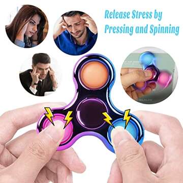 Jawhock 3 Pack Pop Fidget Spinner, Ideal Stress Relief Toys Adult Stress Relief Spinner Relief Gift ...