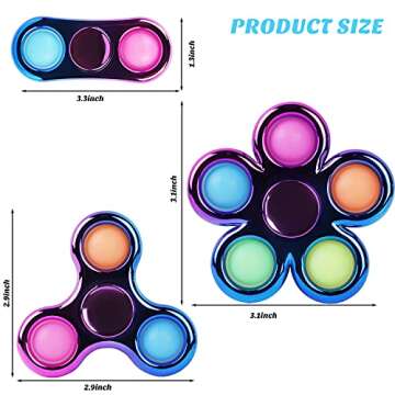 Jawhock 3 Pack Pop Fidget Spinner, Ideal Stress Relief Toys Adult Stress Relief Spinner Relief Gift Bag Stuffed Return Gift Birthday Party Gift Classroom Carnival for Kids Boys Girls