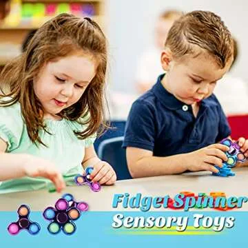 Jawhock 3 Pack Pop Fidget Spinner, Ideal Stress Relief Toys Adult Stress Relief Spinner Relief Gift Bag Stuffed Return Gift Birthday Party Gift Classroom Carnival for Kids Boys Girls