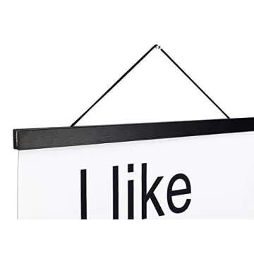 Artmag Magnetic Poster Hanger Frame, 12x18 12x16 12x24 Light Wood Wooden Magnet Canvas Artwork Print Poster Hangers Frames Hanging Kit (Black, 12")