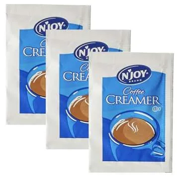 N'Joy Single-Serve Non-Dairy Coffee Creamer Packets, Box Of 500 Packets