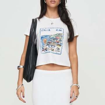 Y2k Baby Tees Short Sleeve Crop Tops Women Teen Girl Fruit Graphic Print Cropped T Shirts Aesthetic ...