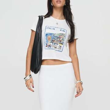 Y2k Baby Tees Short Sleeve Crop Tops Women Teen Girl Fruit Graphic Print Cropped T Shirts Aesthetic Vintage Clothes (White Blue, M)