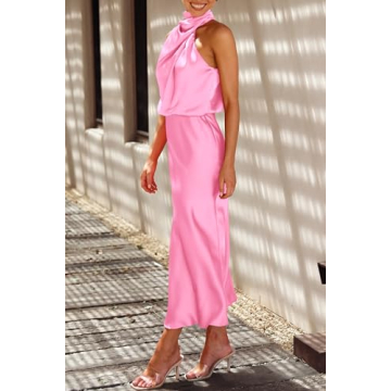 PRETTYGARDEN Summer Satin Dress Elegant Maxi Cocktail Party