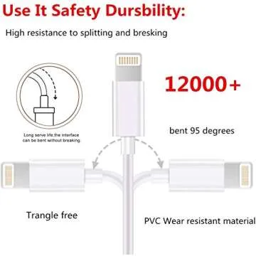 sharllen iPhone Charger Cable Lightning Cable Mfi Certified 5Pack(3ft/3ft/6ft/6ft/10ft) USB Fast Long iPhone Charging Cords Compatible iPhone XS/Max/XR/X/8/8P/7/7P/6/6S/iPad/iPod/IOS (White)