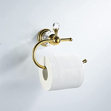 WOLIBEER Elegant Crystal Towel and Tissue Holder Set