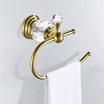 WOLIBEER Elegant Crystal Towel and Tissue Holder Set