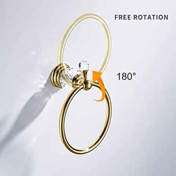 WOLIBEER Elegant Crystal Towel and Tissue Holder Set