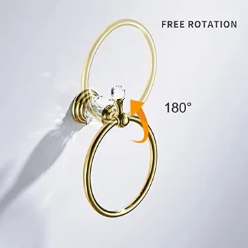 WOLIBEER Elegant Crystal Towel and Tissue Holder Set