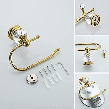 WOLIBEER Elegant Crystal Towel and Tissue Holder Set