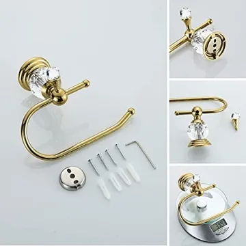 WOLIBEER Elegant Crystal Towel and Tissue Holder Set