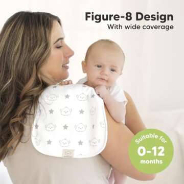 Organic Burp Cloths for Baby Boys and Girls - 5-Pack Super Absorbent Burping Cloth, Burp Clothes, Soft & Plush, Newborn Milk Spit Up Rags, Burpy Cloth Bib for Unisex, Burping Rags(Constellation)