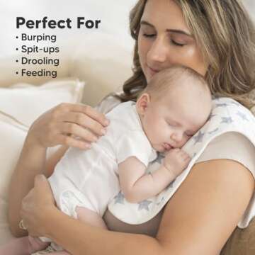 Organic Burp Cloths for Baby Boys and Girls - 5-Pack Super Absorbent Burping Cloth, Burp Clothes, Soft & Plush, Newborn Milk Spit Up Rags, Burpy Cloth Bib for Unisex, Burping Rags(Constellation)