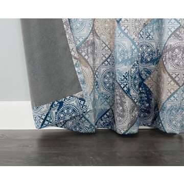 Sun Zero Reardon Global Medallion Print Energy Saving Grommet Curtain Panel