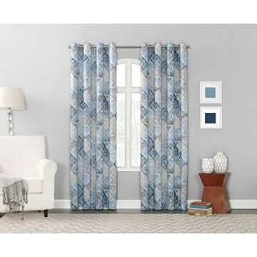 Sun Zero Reardon Global Medallion Print Energy Saving Grommet Curtain Panel