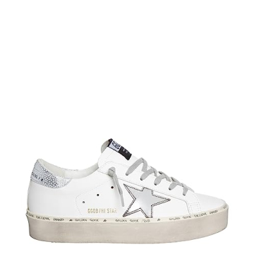 Golden Goose Hi Star Platform Sneakers White Silver