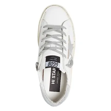 Golden Goose Hi Star Platform Sneakers White Silver