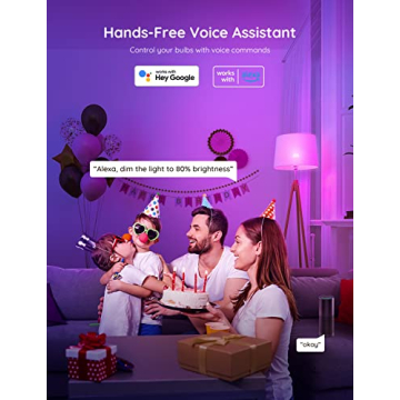 Govee Smart LED Bulbs - RGBWW Color Changing with Voice Control