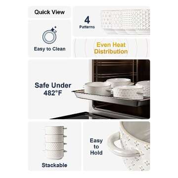 LE TAUCI 20 oz Soup Bowls, Oven Safe Ceramic Crocks