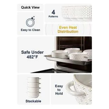 LE TAUCI 20 oz Soup Bowls, Oven Safe Ceramic Crocks