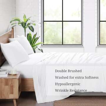 Casa Platino Sheets Set - Ultra Soft & Breathable Bed Sheets Set - Brushed Microfiber - Shrinkage and Fade Resistant – Easy Care Sheets Set with Deep Pockets