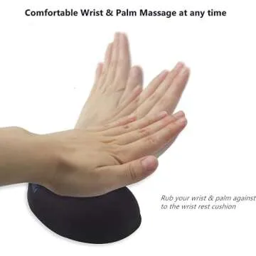 BRILA Ergonomic Memory Foam Mouse Wrist Rest Support Pad Cushion for Computer, Laptop, Office Work, PC Gaming - Massage Holes Design - Wrist Pain Relief (Black Mouse Wrist Rest)