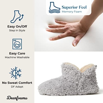 Dearfoams Women's Chelsea Bootie Slippers for Cozy Comfort