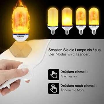 Texsens LED Flame Effect Bulb for Unique Atmosphere