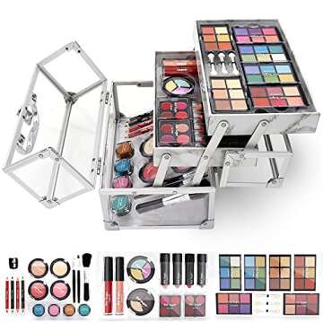 Hot Sugar Mixed Beauty Makeup Kit Cosmetic Set All in One Train Case Matte Shimmer Eyeshadow Palette...