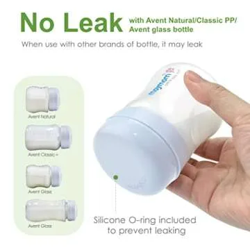 Maymom Wide-Mouth Milk Storage Collection Bottle with Travel Cap and Sealing Ring ; Can Replace Spectra S1 S2 Avent Natural Avent Classic Bottles (6pc 4.7Oz/140mL)