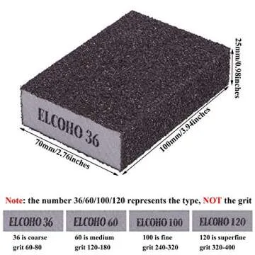 Elcoho 12 Pieces Sanding Sponge Coarse Medium Fine Superfine 4 Different Specifications Assortment Sanding Blocks, Washable and Reusable Sand Sponge Kit