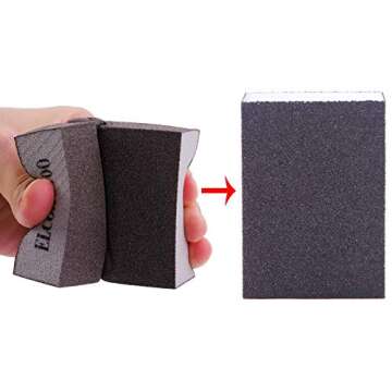 Elcoho 12 Pieces Sanding Sponge Coarse Medium Fine Superfine 4 Different Specifications Assortment Sanding Blocks, Washable and Reusable Sand Sponge Kit