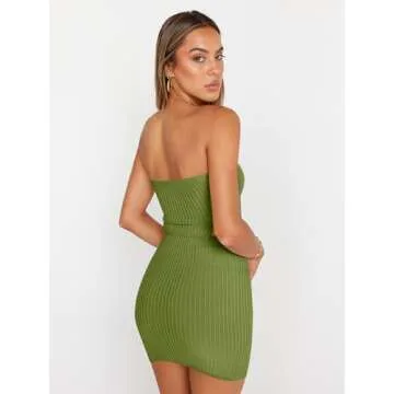 LILLUSORY Women's Two Piece Skirt Set Sexy Summer Vacation Outfits Matching Night Out Crop Tops and Bodycon Green M