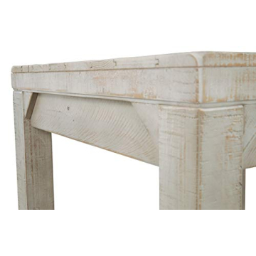Ashley Fregine End Table with Shelf, Weathered White Finish