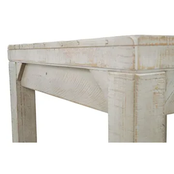 Ashley Fregine End Table with Shelf, Weathered White Finish