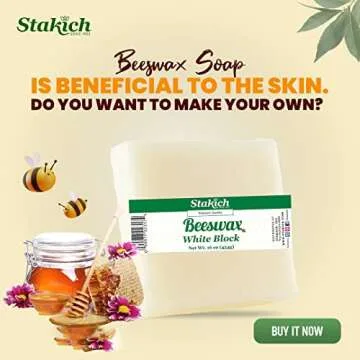 Stakich 100% Pure White Beeswax Block for Crafts