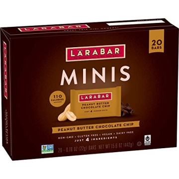 Larabar Peanut Butter Chocolate Chip Mini Bars - Gluten Free, Vegan, 20 ct