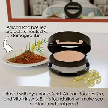 Bodyography Anti Aging Face Powder (Medium Dark): Matte Oil-Free Salon Foundation Powder Makeup w/ Vitamin E, C & Antioxidants | Gluten-Free, Cruelty-Free, Paraben-Free