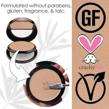 Bodyography Anti Aging Face Powder (Medium Dark): Matte Oil-Free Salon Foundation Powder Makeup w/ Vitamin E, C & Antioxidants | Gluten-Free, Cruelty-Free, Paraben-Free