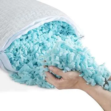 HOMBYS Extra Firm Bed Pillows for Sleeping, Shredded Memory Foam Pillows King Size, for Side, Back, Stomach Sleepers,Viscose Made from Bamboo Cooling Cover