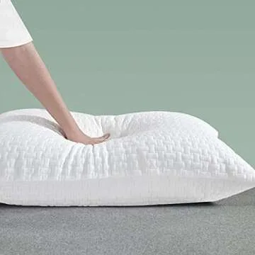 HOMBYS Extra Firm Bed Pillows for Sleeping, Shredded Memory Foam Pillows King Size, for Side, Back, Stomach Sleepers,Viscose Made from Bamboo Cooling Cover