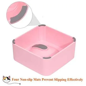 UPSKY Raised Cat Food Water Bowl Elevated Cat Bowl with Detachable Stand, No Slip Pet Food Feeder Bowl, 0-30°Adjustable Tilted Cat Dog Dish Bowl Stress-Free, Protecting Spine (Pink)