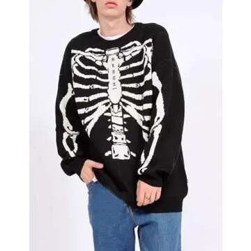 Yimoon Oversized Graphic Knitted Sweater for Men