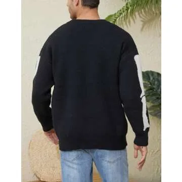Yimoon Oversized Graphic Knitted Sweater for Men