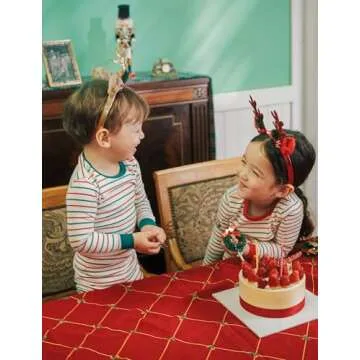 AVAUMA Baby Boys Girls Pajamas Sets 6M-10Y Kids Cute Toddler Christmas Stripe Pattern Design Pjs Cotton Sleepwear (ST Red Green Ivory/GreenCuff.3T)