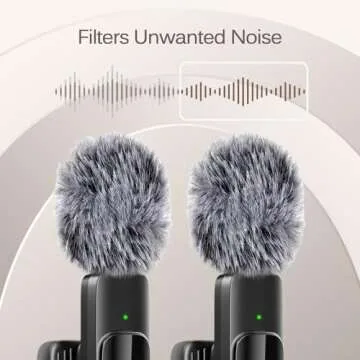 LIZHUZHONG Wireless Microphone for iPhone, iPad, Android, Lavalier Microphone for Video Recording - 2 Pack iPhone Mic Crystal Clear Recording for Podcast Microphone, ASMR, TikTok