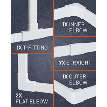 ECHOGEAR Cord Cover Kit - Easy Peel & Stick Cable Organizer