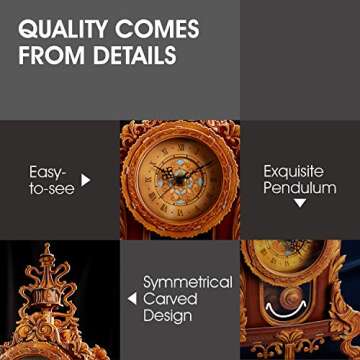 CubicFun 3D Puzzle for Adults Kids Pendulum Desk Clock Model Kit, Vintage Table Clocks Craft Kits, Foam Board Clocks for Living Room Decor and Birthday Gifts for Women Men, 128 Pieces