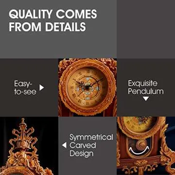 CubicFun 3D Puzzle for Adults Kids Pendulum Desk Clock Model Kit, Vintage Table Clocks Craft Kits, Foam Board Clocks for Living Room Decor and Birthday Gifts for Women Men, 128 Pieces